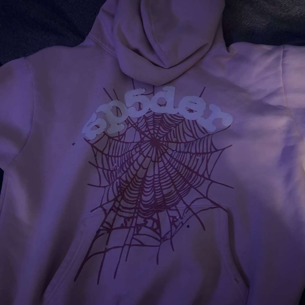 Sp5der Purple Hoodie with Web Design